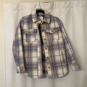 Avec Les Filles Purple and Cream Shacket